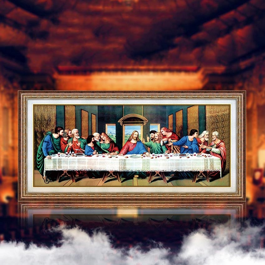 Lukisan Berlian 5D The Last Supper Full Diamond Painting DIY Kerajinan Tangan Hiasan Dinding Unik