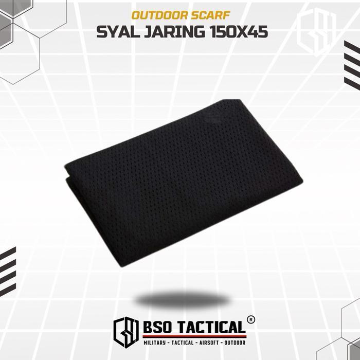 Syal Jaring Breathable Shemagh 150cm x 45cm Face Neck Protection Outdoor Camo Scarf - Black     Berk