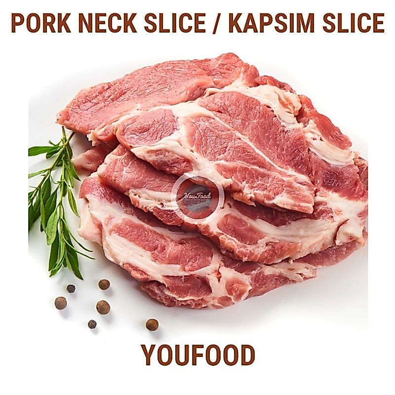 Daging Babi Kapsim Slice - Pork Neck Collar Slice - 500gr