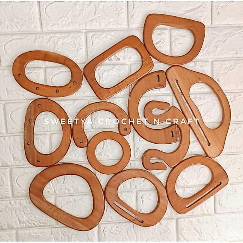 Handel Kayu Tas (Sepasang)/aksesoris tas