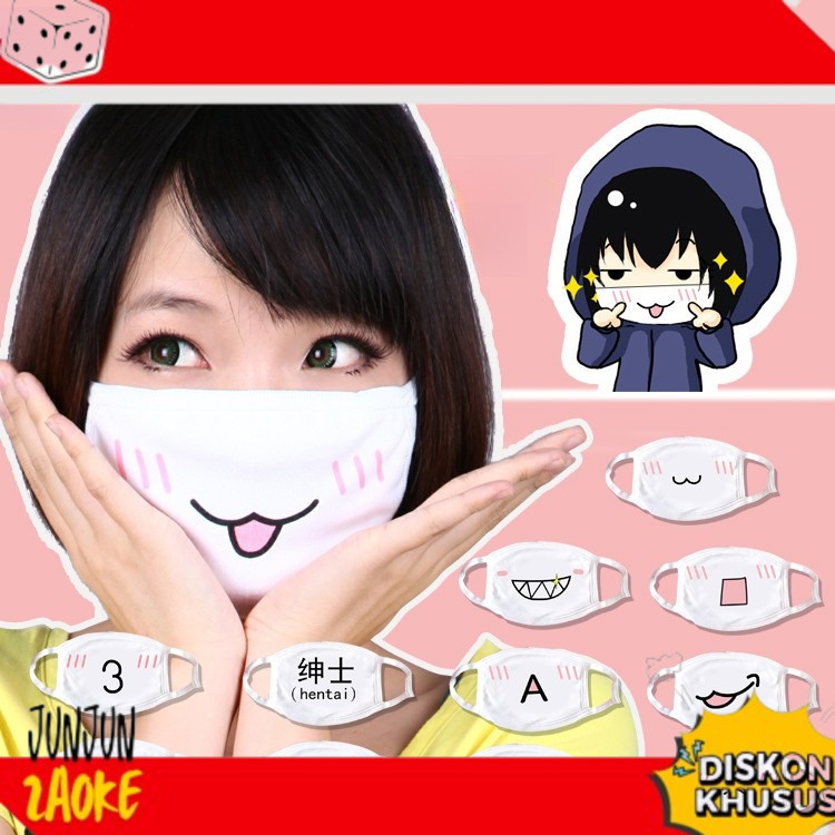 TERBARU MEM masker emoticon japan mask anime ekspresi kartun lucu kaomoji COSZY