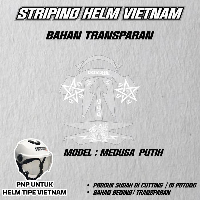Striping Helm Vietnam Motif MEDUSA Striping Transparan Helm Vietnam Style Motif MEDUSA - MEDUSA HITA