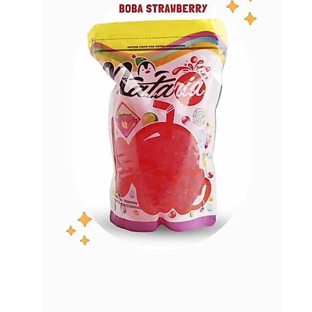 Popping Bobba Strawberry 500gr-nataria topping boba