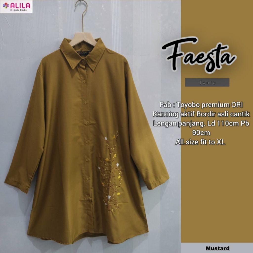 ada grup reseller tanyakan ke admin alya store New Faesta tunik  katun toyobo bordir premium  Alila 