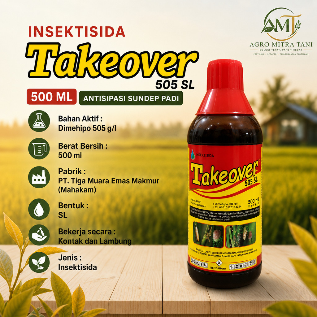 INSEKTISIDA TAKEOVER 505 SL 500 ML ANTISIPASI SUNDEP PADI