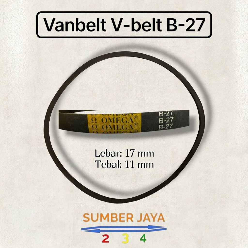 Vanbelt V-belt Van Fan Belt B27 B-27 Tali Kipas Belt B27