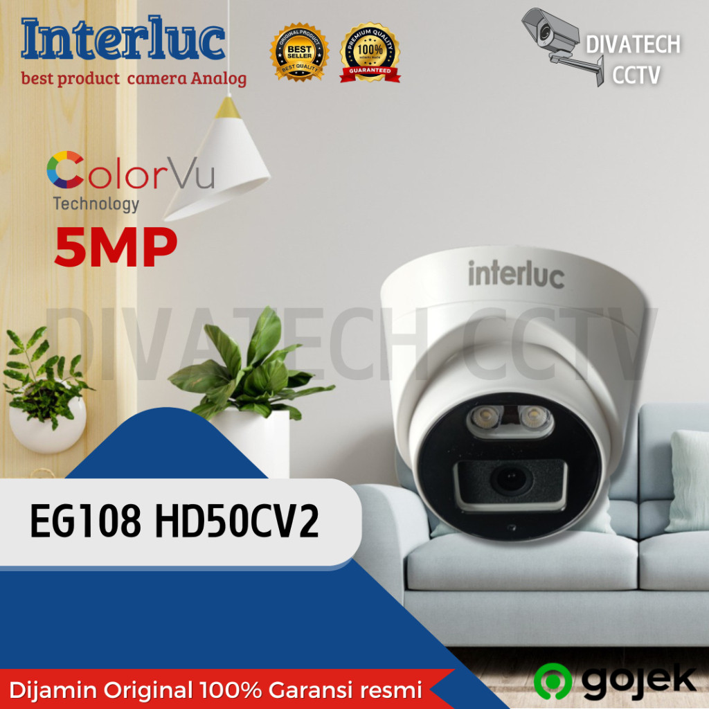 Sheilla|| INTERLUC CAMERA 5MP COLORVU EG108 HD50CV4 5MP COLORVU INDOR