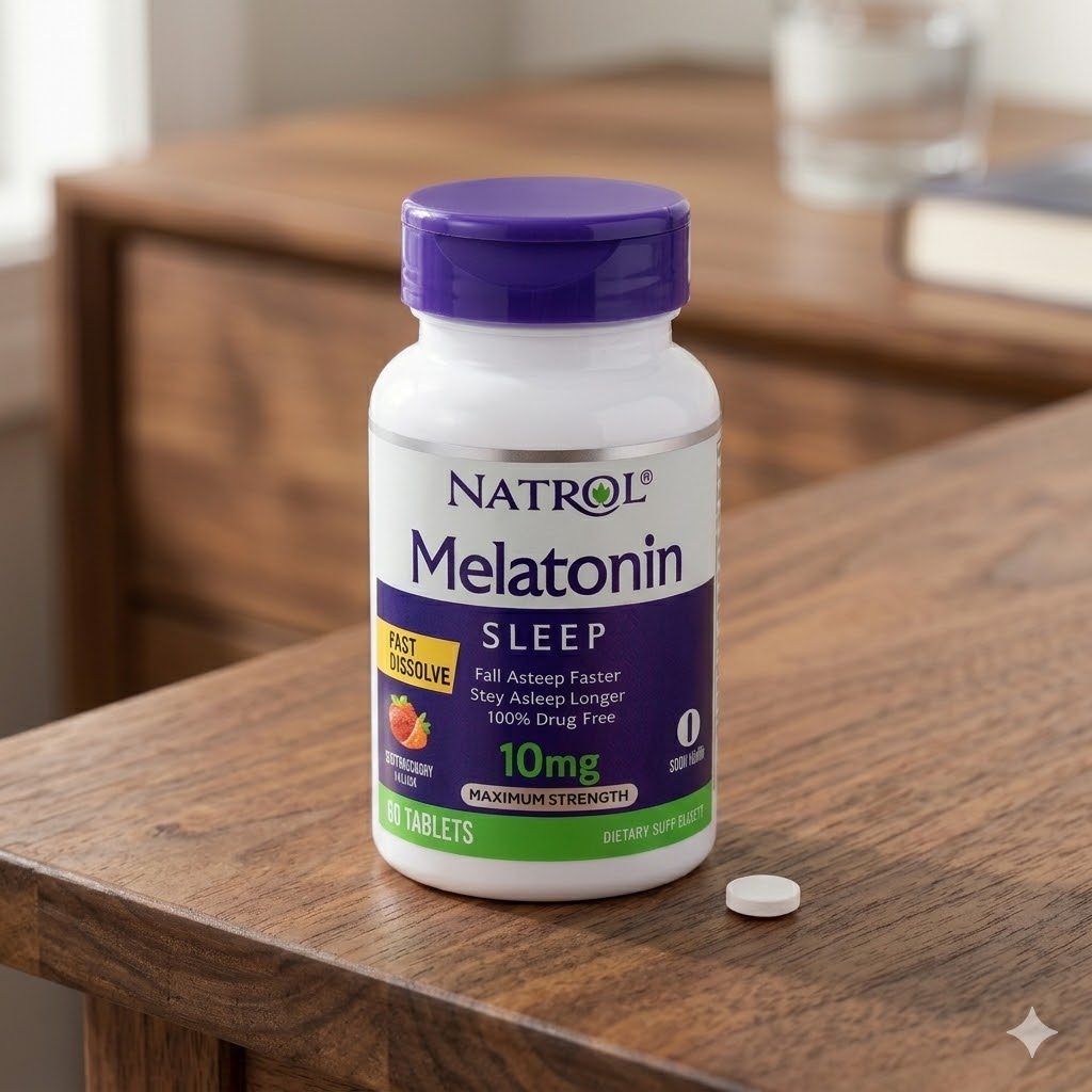 Original Natrol Fast Dissolve Melatonin 10 mg 60 tablet Strawberry Flavor Help Better Sleep Calm