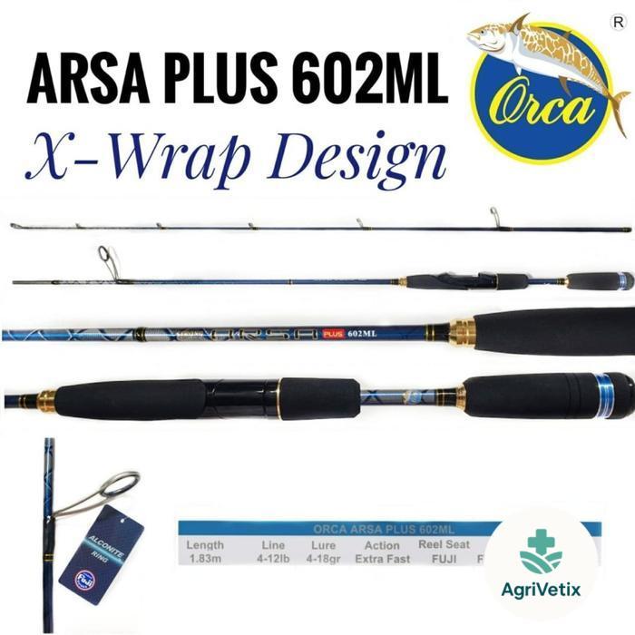 Joran Pancing Casting  Spinning Orca Arsa 4 to 12LB Carbon Ring Fuji dan Belum Fuji - Fuji