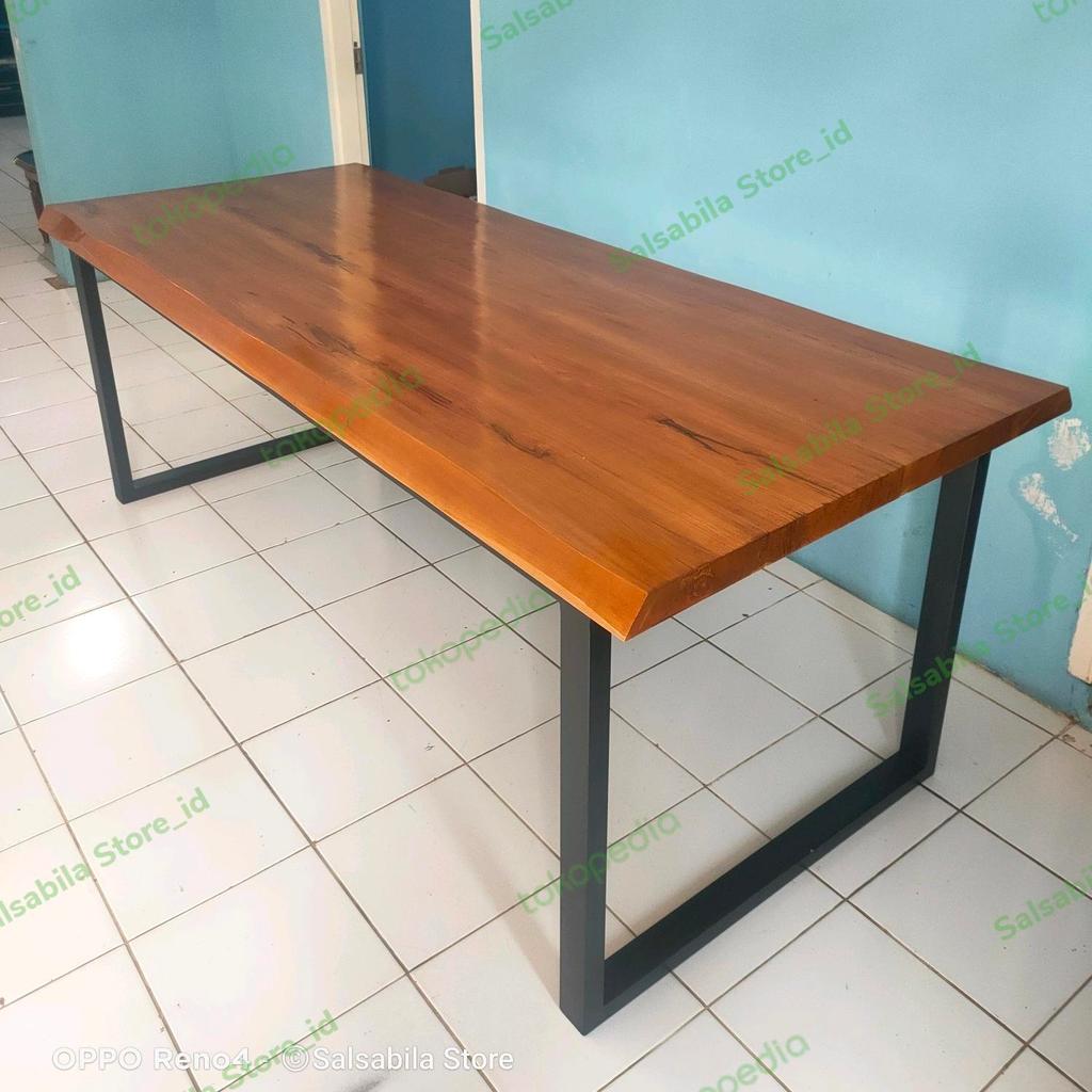Meja Kerja Kayu Mahoni Tebal 5 cm