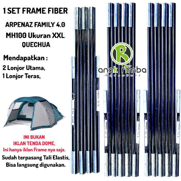 1 SET FRAME FIBER ARPENAZ FAMILY 4 QUECHUA TENDA DOME (LENGKAP)