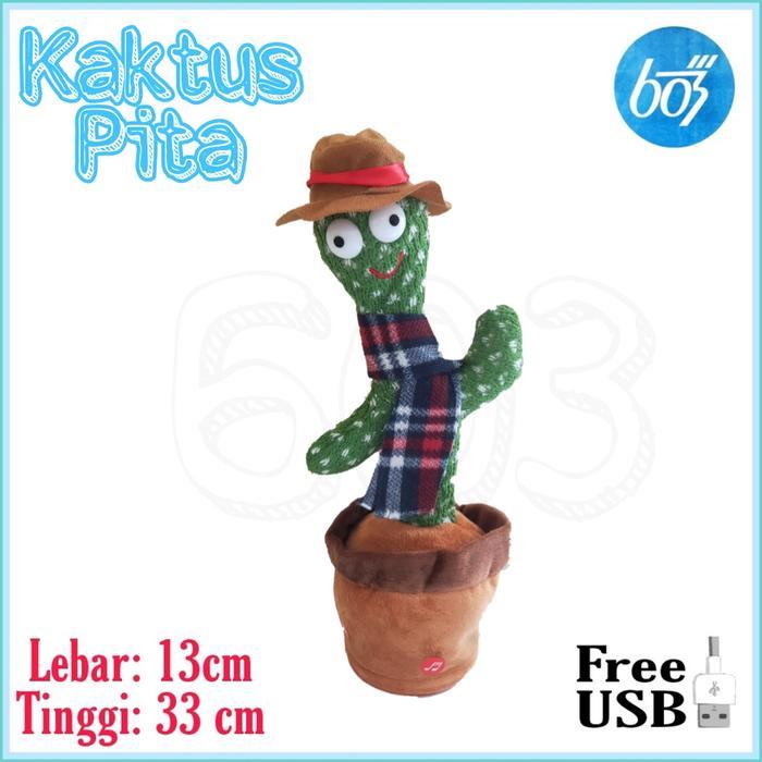 Cactus Toy Boneka Pintar Kaktus Joget Joged Goyang Bisa Ngomong Rekam - Kaktus Pita