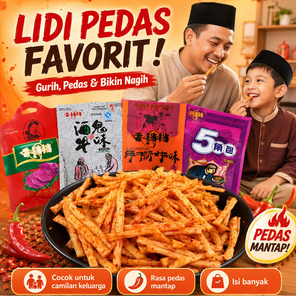 [Ready Stock] Snack Stick Latio Pedas 1/3/5 Kemasan/Latiao Pedas Manis Camilan Pedas Mini Praktis Di