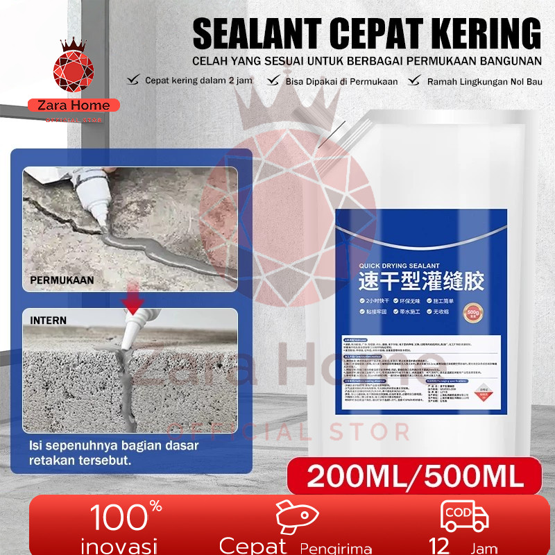 Zara Lem dempul beton perbaikan retakan atap dan lantai/Lem anti bocor atap / bahan anti air