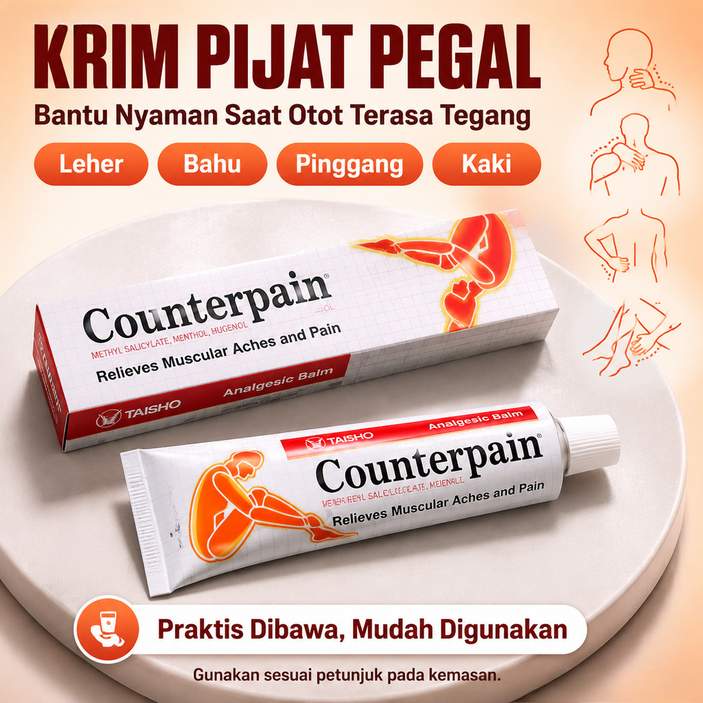 [ORI EXP:2028]CL COD Krim Counterpain Taisho 120gr EXP 2028 Pereda Nyeri Otot Sendi Efek Dingin Mere