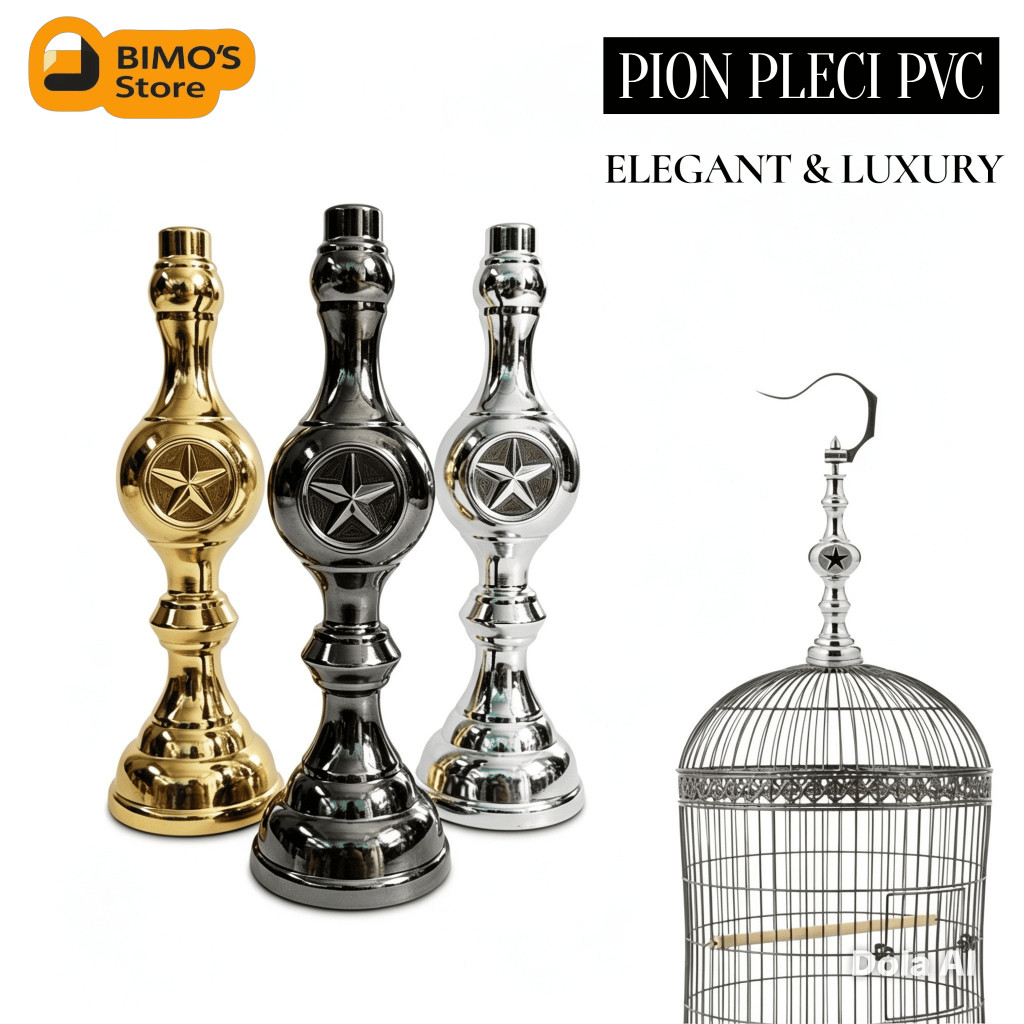 Pion Bintang Pion PVC gold & silver Tabung Pion Sangkar Burung Lovebird Hellopet  BIMOS2