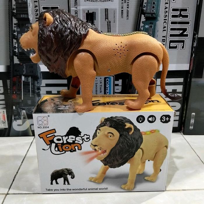Mainan Singa-Zebra-Gorila-Macan-Harimau bisa jalan ada suara dan lampu - Singa