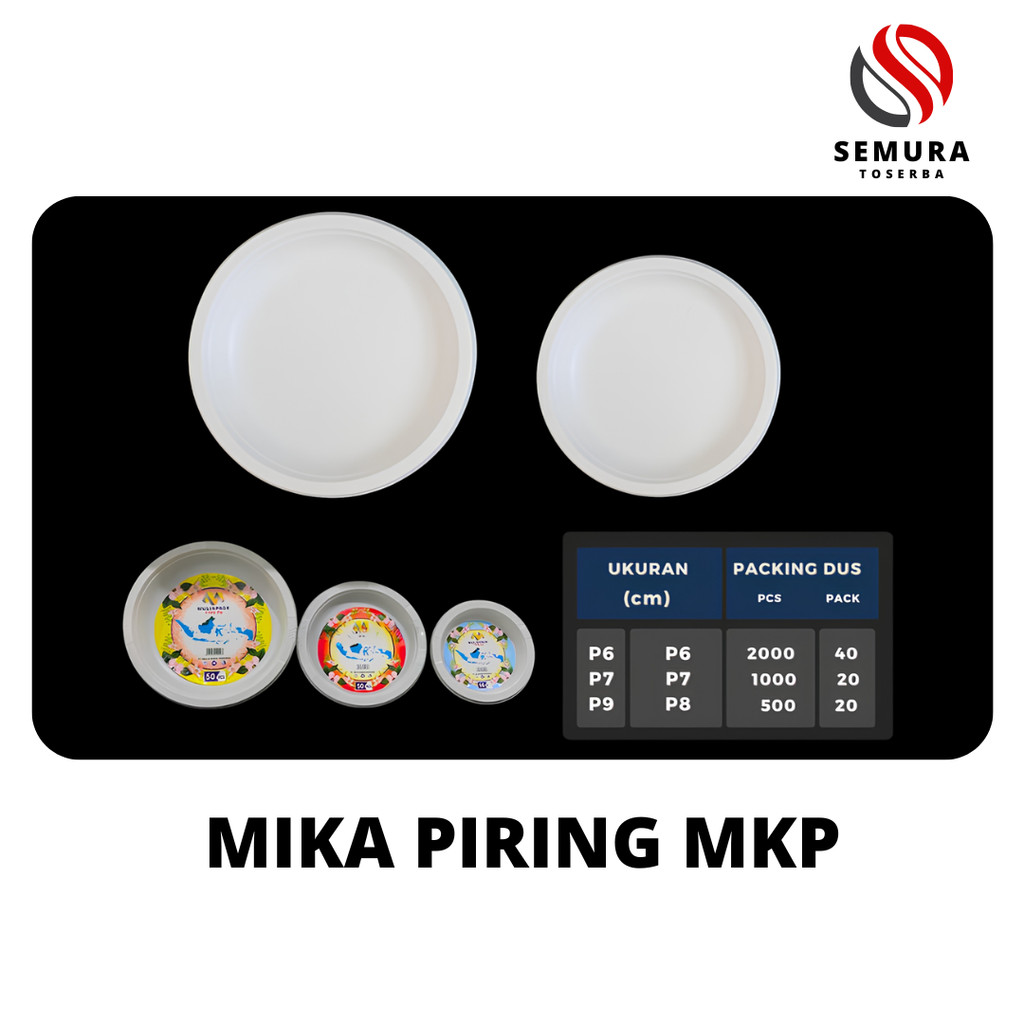 Mika Piring P9 HIPS MKP Isi 50pcs Piring Plastik Dessert Snack Catering