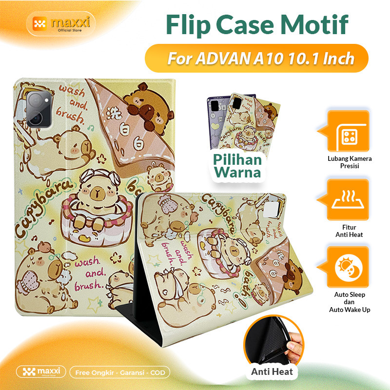 Flipcase Shockproof for Advan A10 Anti Heat Bonus Stylus Pen Flip Cover Tab Advan Tahan Benturan Cas