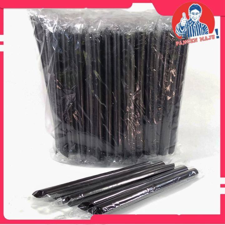 Sedotan steril 820 8mm x 20cm isi 500 pcs / sedotan plastik minuman bungkus plastik ujung runcing