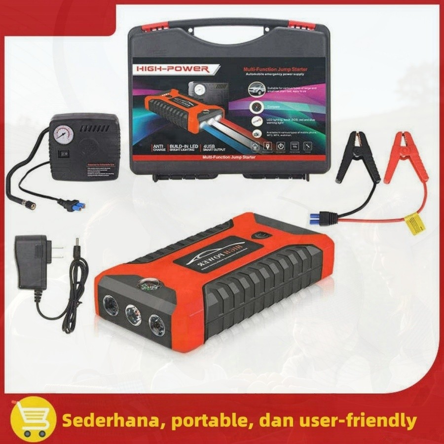Jump Starter Mobil 99800mAh Starter Cepat Powerbank Multifungsi