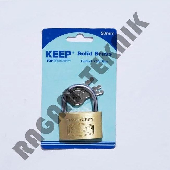 Gembok Keep 50mm kuningan kecil tipis Solid Brass gembok laci koper