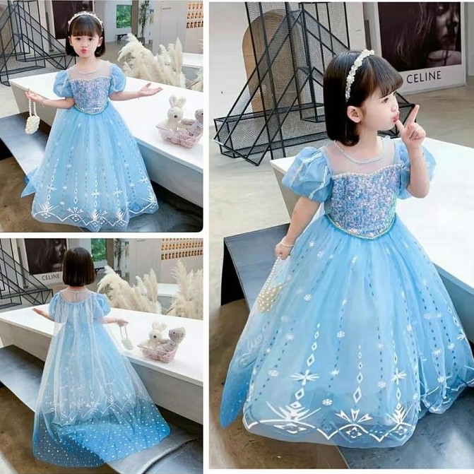 Baju Frozen Anak Perempuan Baju Baju Princess Kostum Frozen Baju Putri Baju Gaun Anak Frozen Baju