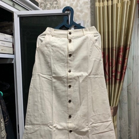 Rok Jeans Putih Tulang