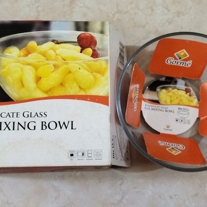Gorme Mangkok Kaca Borosilicate Glass 0,6 L Mixing Bowl ORI