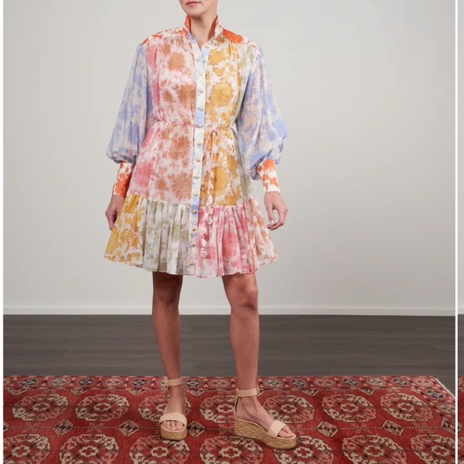 Zimmermann POSTCARD LANTERN MINI DRESS