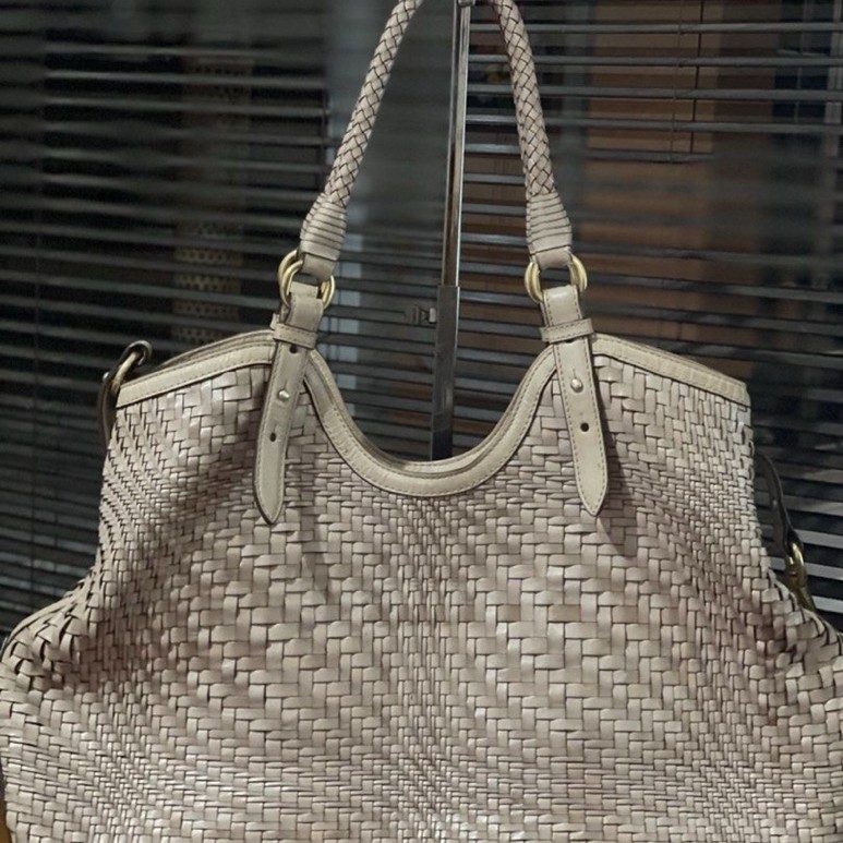 authentic Cole Haan Genevieve Triangle Weave Tote bag