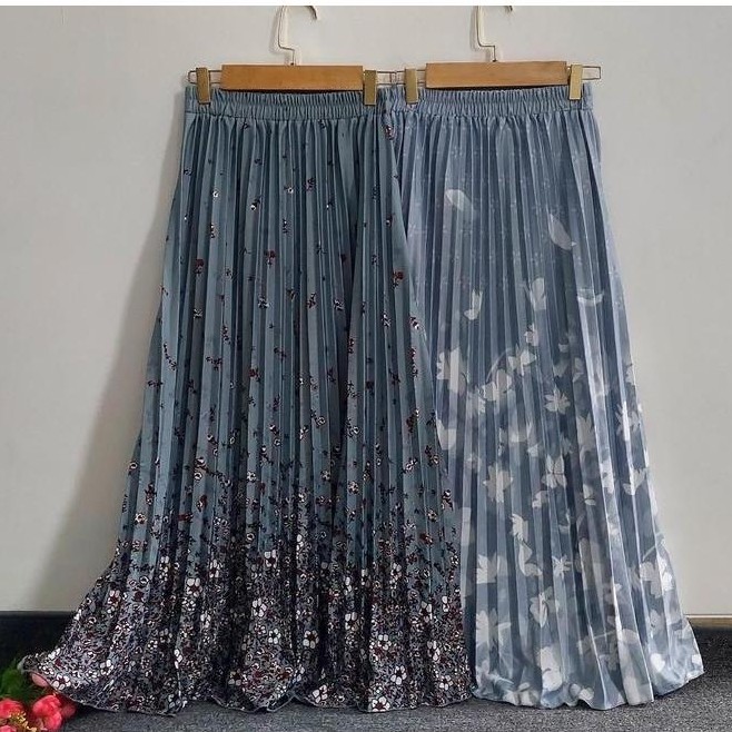 Rok Plisket Panjang Motif Bunga/Rok Plisket Bunga Melati Paku/ Rook Plisket Bunga Bali/ Rok Plisket