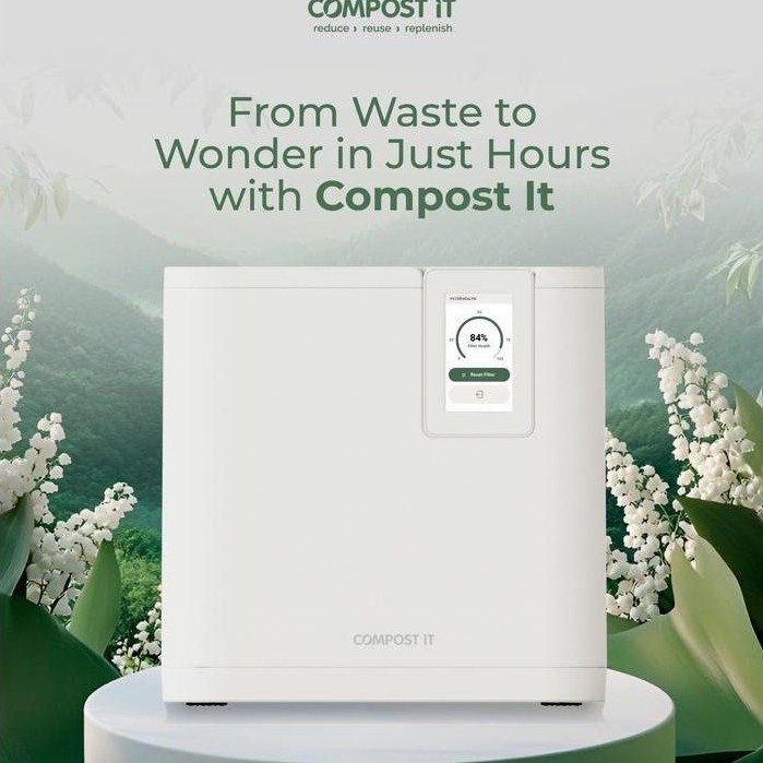 Compost It TerraPlus 4.5L Komposter Listrik Rumah Tangga - Mesin Kompos Otomatis Pengolah Sampah