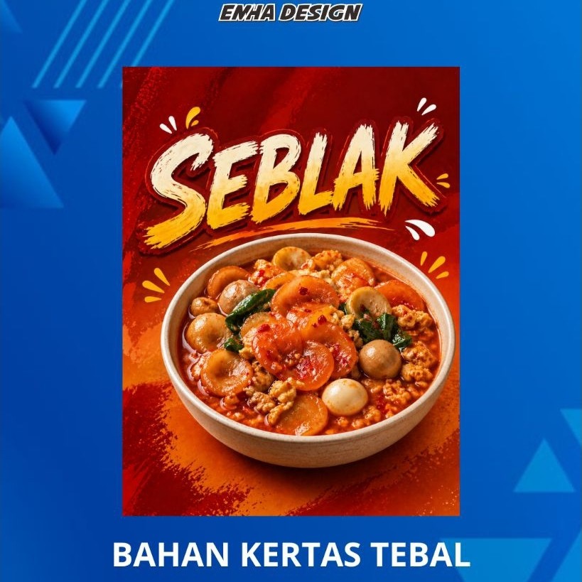 HIASAN DINDING WARUNG MAKAN | POSTER SEBLAK MIE AYAM BAKSO ES TEH | HIASAN DINDING SEBLAK MIE AYAM B