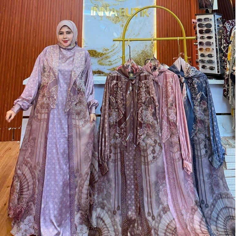 TERBARU GAMIS EDISI RAYA SET HIJAB BRAND INNA BUTIK