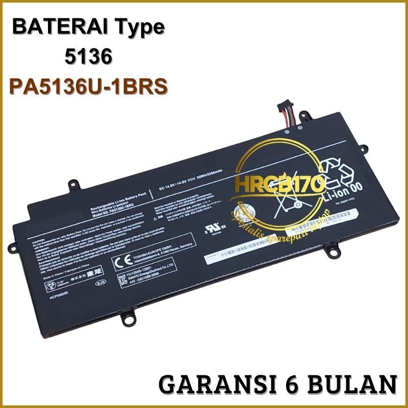 Baterai Batre Laptop Toshiba Portege Z30 Series Model 5136 PA5136 PA5136U-1BRS -HRCB