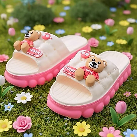SoftShoes SANDAL Happy Bear Sandal Wanita Dewasa Sandal Selop Lucu Tebal Lembut Alas Bantal Awan