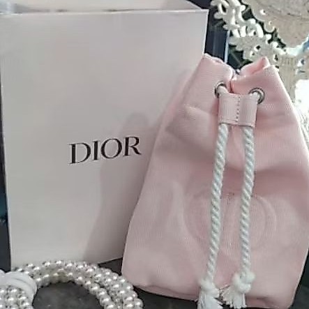 Dior  pink  small  travel make up bag