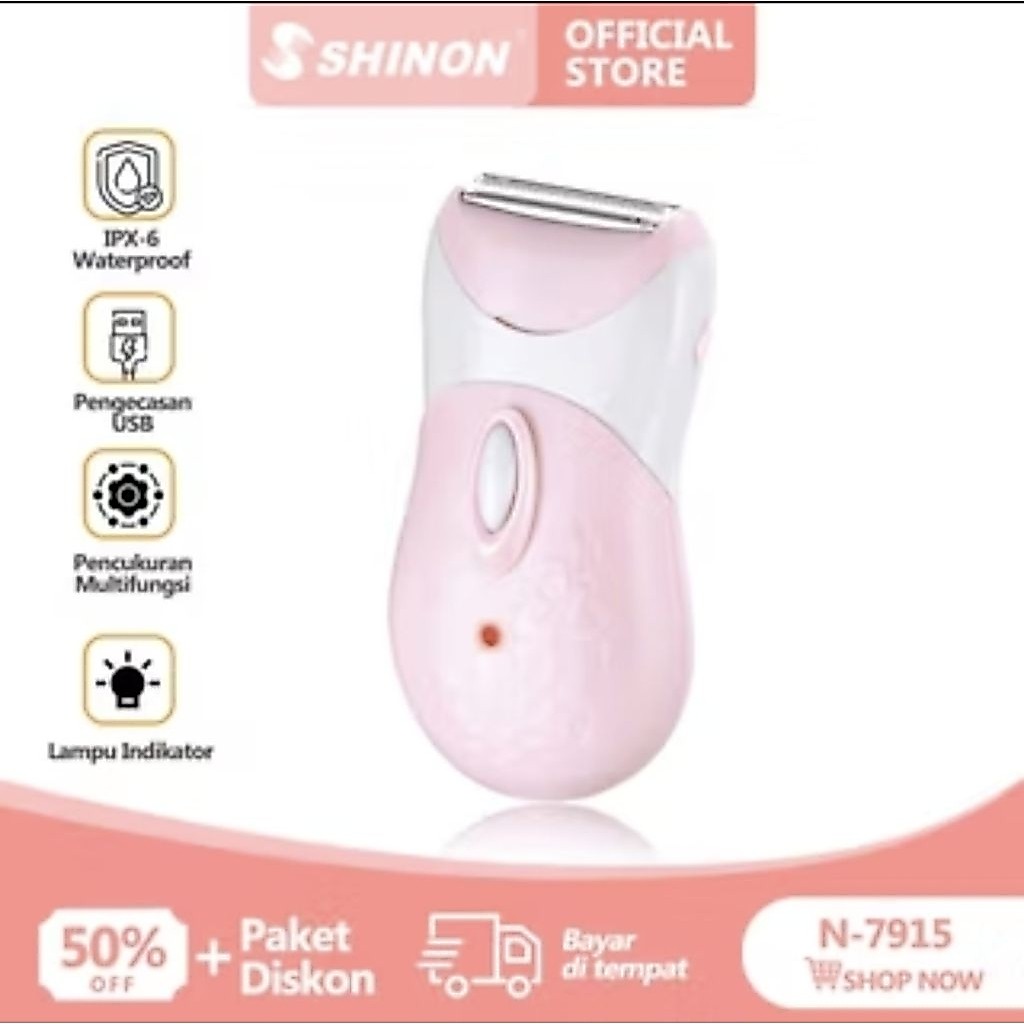Shinon SH-7803 Epilator Wanita Portabel - Pencabut Bulu Elektrik Rechargeable