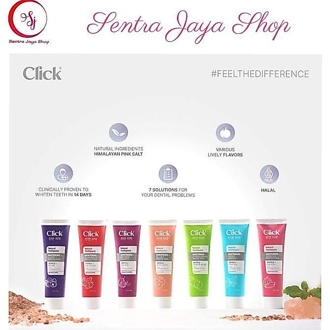Basercell - Click Natural Toothpaste Whitening Odol Pasta Gigi NCT All varian mint