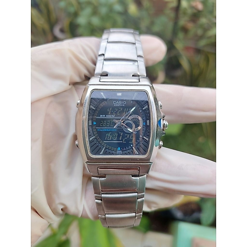 (Harga Net) Jam Tangan Casio Edifice EFA-120 All Original Analog Digital Termometer Mesin Normal Tin