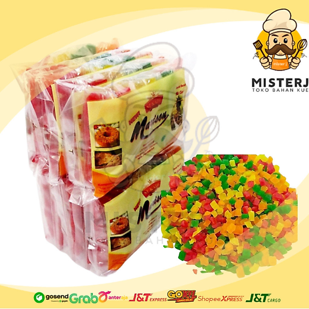 Marison Sukade 50gr | Marison 4 Warna | Sukade Warna Warni | Topping Kue | Hiasan Kue | Hiasan Desse