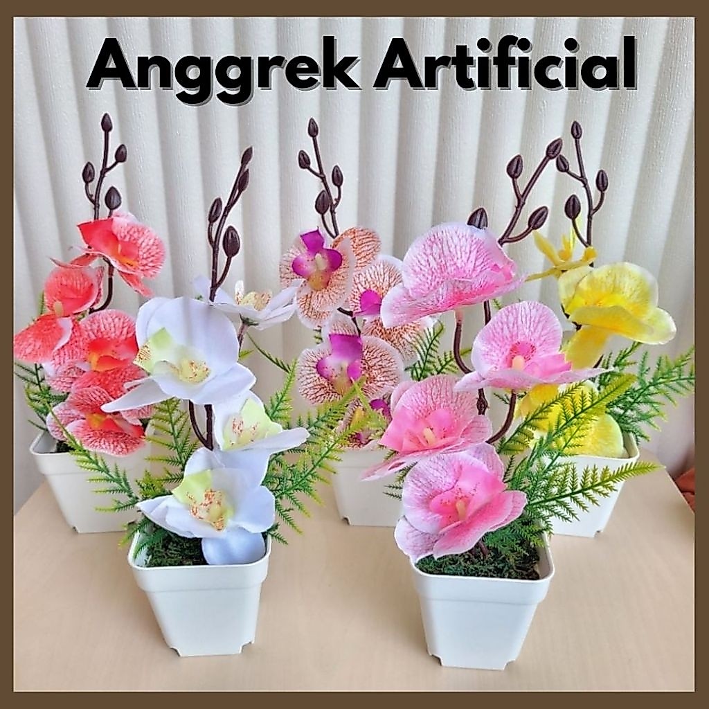 BEST SALE Bunga Plastik ANGGREK BULAN Mini Artificial