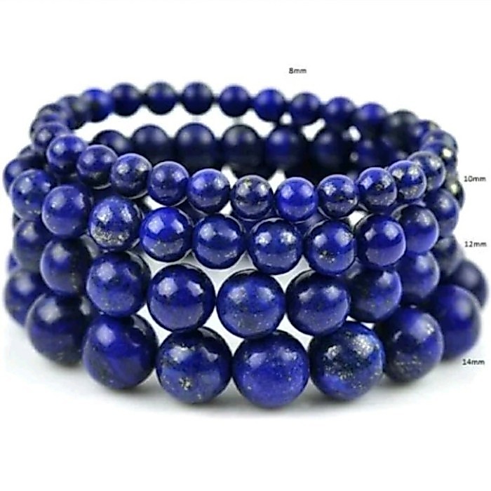 Gelang Batu Natural Lapis Lazuli Berserat Emas
