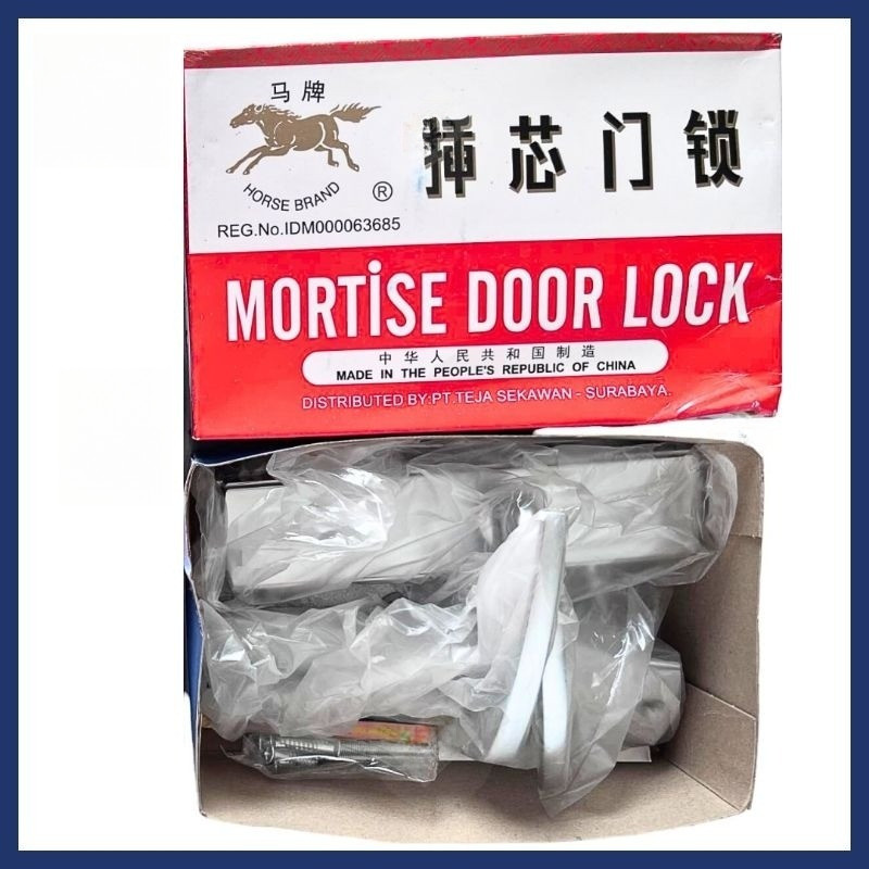 Kunci Mortise Handle Pintu Kuda Besar Original | Mortise Door Lock Horse Brand | Slot Kunci Handel P