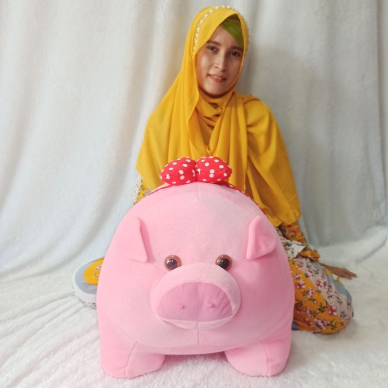 Boneka Piglet Babi Jumbo Tinggi 45cm Bahan Kain Velboa Halus Lembut / Boneka Karakter Piglet Pink Lu