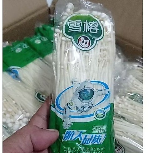 Jamur Enoki bungkus hijau 100 gr