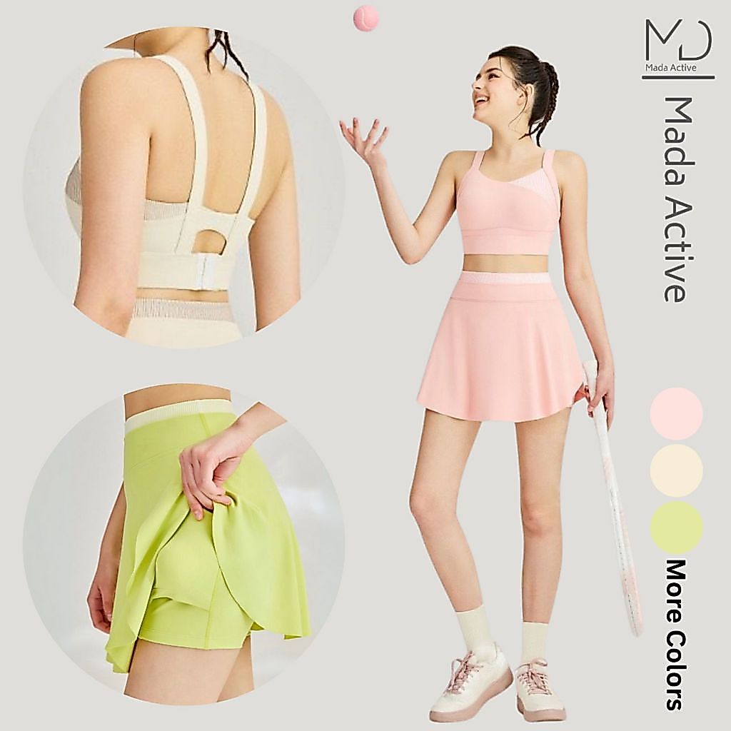 Mada – Coraline Padel Series - Sports Bra / Skort (With Short) – Set Tennis Padel Outfit Wanita