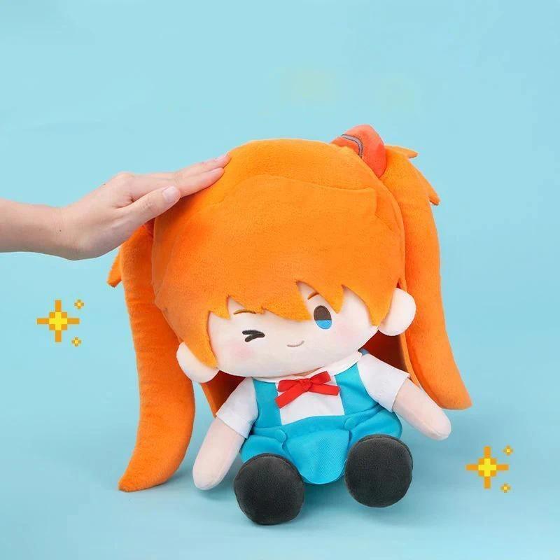 Kawaii Neon Genesis Evangelion Plush Doll EVA Asuka Langley Soryu Cartoon Soft Stuffed Toy Desktop D