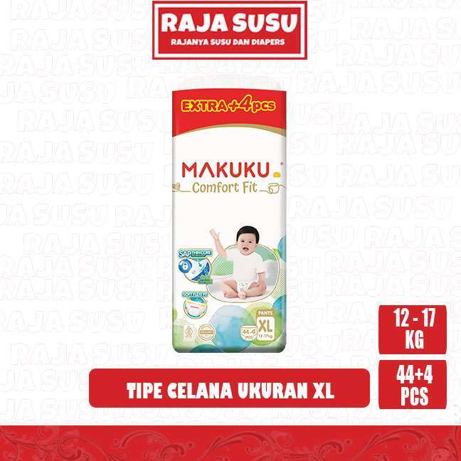 MAKUKU AIR DIAPERS COMFORT FIT PANTS XL44+4 - RAJA SUSU